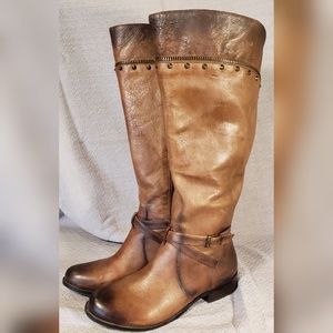 Gianni Bini Brown Distressed Leather Boots 8.5
